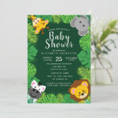 Schattige Oerwoud Critters Baby shower Uitnodiging (Staand voorkant)
