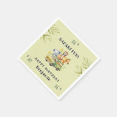 Schattige Oerwoud Dier Kinder Safari Verjaardag Servet (Hoek)