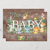 Schattige Oerwoud Dier Meisje Jongen Baby shower U Kaart (Voorkant / Achterkant)