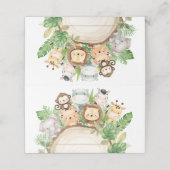 Schattige Oerwoud Dieren 1e Verjaardag Baby shower Plaatskaartje (Buitenkant ongevouwen)