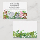 Schattige Oerwoud Dieren Baby shower Boek voor Bab Informatiekaartje (Voorkant / Achterkant)