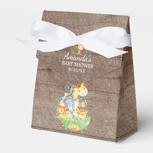 Schattige Oerwoud Dieren Baby shower Favor Box Bedankdoosjes (Voorkant Zijde)