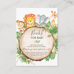 Schattige Oerwoud Dieren Baby shower Jongensboeken Informatiekaartje