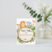 Schattige Oerwoud Dieren Baby shower Luier Raffle Informatiekaartje (Staand voorkant)