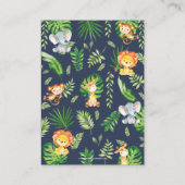 Schattige Oerwoud Dieren Baby shower Luier Raffle Informatiekaartje (Achterkant)