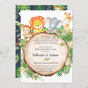 Schattige Oerwoud Dieren Baby shower per Mail Gree Kaart