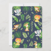 Schattige Oerwoud Dieren Baby shower per Mail Gree Kaart (Achterkant)