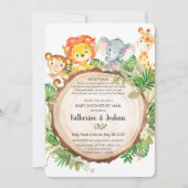 Schattige Oerwoud Dieren Baby shower per Mail Gree Kaart (Voorkant)