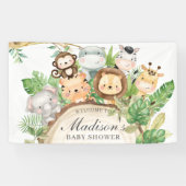 Schattige Oerwoud Dieren Baby shower Verjaardag Ac Spandoek (Horizontaal)