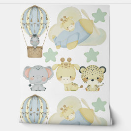 Schattige Oerwoud Dieren Blauwe Kwekerij Behang