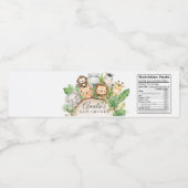 Schattige Oerwoud Dieren Groen Baby shower Waterfles Etiket (Enkel label)