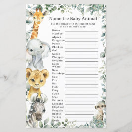 Schattige Oerwoud Dieren Groen Naam Baby Dier Game