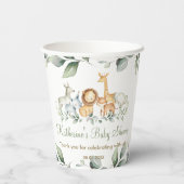 Schattige Oerwoud Dieren Groen Neutraal Baby showe Papieren Bekers (Achterkant)