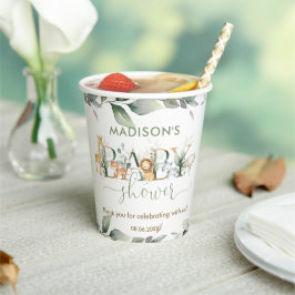 Schattige Oerwoud Dieren Groen Neutraal Baby showe Papieren Bekers