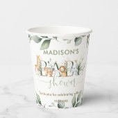 Schattige Oerwoud Dieren Groen Neutraal Baby showe Papieren Bekers (Achterkant)