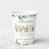 Schattige Oerwoud Dieren Groen Neutraal Baby showe Papieren Bekers (Voorkant)