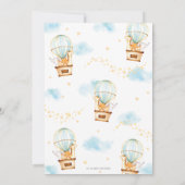 Schattige Oerwoud Dieren Hete Luchtballon Baby sho Kaart (Achterkant)