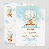 Schattige Oerwoud Dieren Hete Luchtballon Baby sho Kaart (Voorkant / Achterkant)