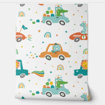 Schattige Oerwoud Dieren in Auto's met regenbogen