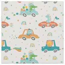 Schattige Oerwoud Dieren in Auto's op wit