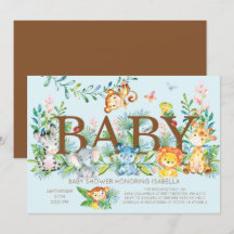 Schattige Oerwoud Dieren Jongens Baby shower Uitno