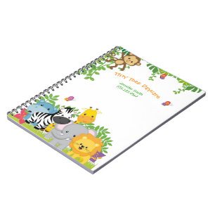 Schattige Oerwoud Dieren Kinderdagverblijf Notitieboek