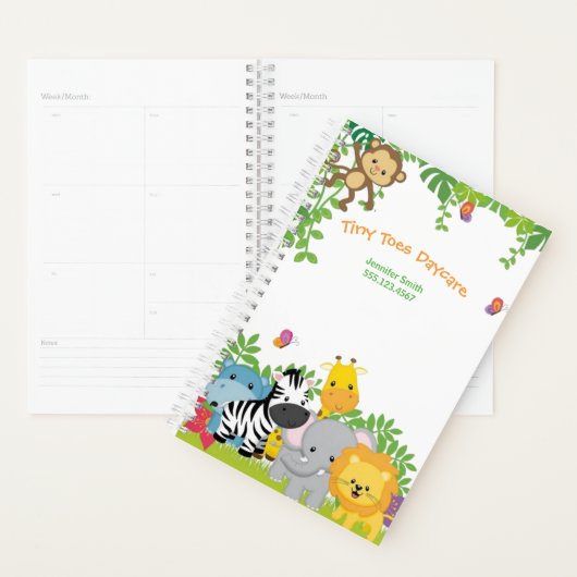 Schattige Oerwoud Dieren Kinderdagverblijf Planner (Display)