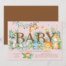 Schattige Oerwoud Dieren Meisjes Baby shower Uitno