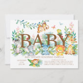 Schattige Oerwoud Dieren Neutraal Baby shower Uitn Kaart (Voorkant)