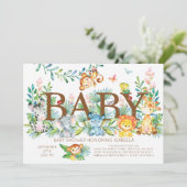 Schattige Oerwoud Dieren Neutraal Baby shower Uitn Kaart (Staand voorkant)