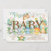 Schattige Oerwoud Dieren Neutraal Baby shower Uitn Kaart (Voorkant)