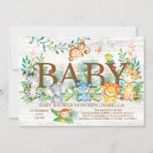 Schattige Oerwoud Dieren Neutraal Baby shower Uitn