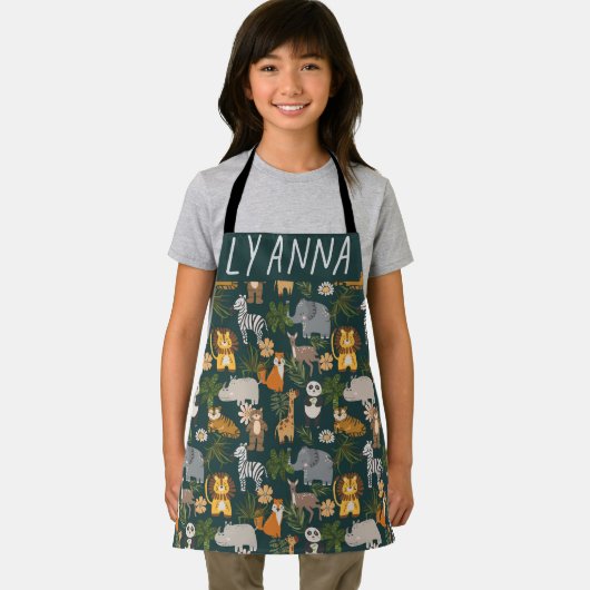 Schattige Oerwoud Dieren Print Schort (Insitu)