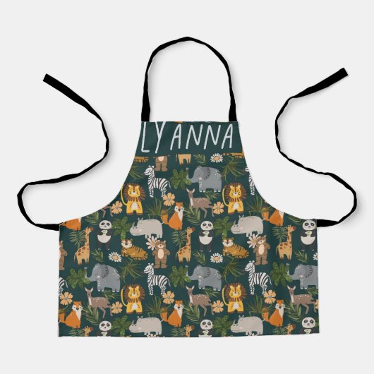 Schattige Oerwoud Dieren Print Schort (Voorkant)