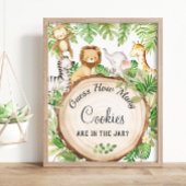 Schattige Oerwoud dieren raden hoeveel cookies spe Poster