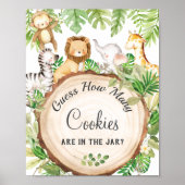 Schattige Oerwoud dieren raden hoeveel cookies spe Poster (Voorkant)