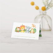 Schattige Oerwoud Dieren Safari 1e Verjaardag Groe Plaatskaartje (Voorkant)