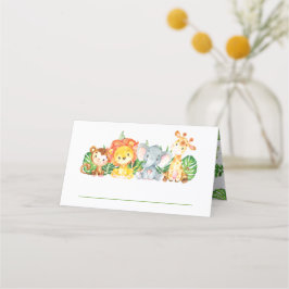 Schattige Oerwoud Dieren Safari 1e Verjaardag Groe Plaatskaartje