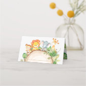 Schattige Oerwoud Dieren Safari 1e Verjaardag Groe Plaatskaartje (Achterkant)