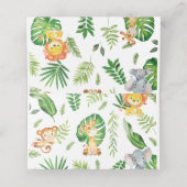 Schattige Oerwoud Dieren Safari 1e Verjaardag Groe Plaatskaartje (Binnenkant ongevouwen)