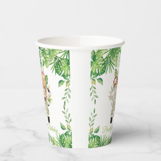 Schattige Oerwoud Dieren Safari Avontuur Auto Verj Papieren Bekers (Links)