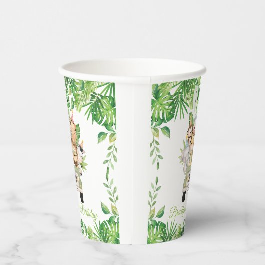 Schattige Oerwoud Dieren Safari Avontuur Auto Verj Papieren Bekers (Rechts)