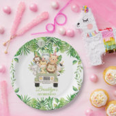 Schattige Oerwoud Dieren Safari Avontuur Auto Verj Papieren Bordje (Feest)