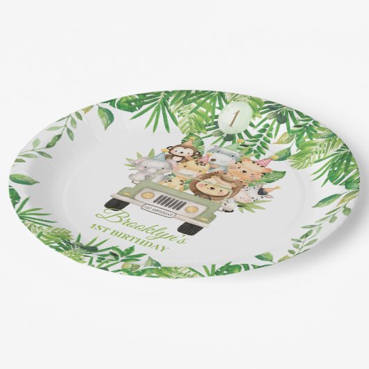 Schattige Oerwoud Dieren Safari Avontuur Auto Verj Papieren Bordje (Gekanteld)