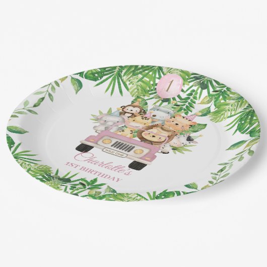 Schattige Oerwoud Dieren Safari Avontuur Auto Verj Papieren Bordje (Gekanteld)