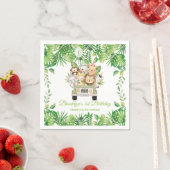 Schattige Oerwoud Dieren Safari Avontuur Auto Verj Servet (Insitu)