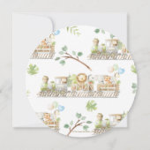 Schattige Oerwoud Dieren Train Greenery Baby showe Kaart (Achterkant)