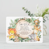 Schattige Oerwoud Groen Wilde Dieren 2e Verjaardag Kaart (Staand voorkant)