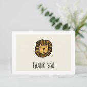 Schattige oerwoud Leeuw Baby shower Bedankkaart (Staand voorkant)