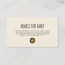 Schattige oerwoud Leeuw baby shower Boek Aanvraagk Informatiekaartje
